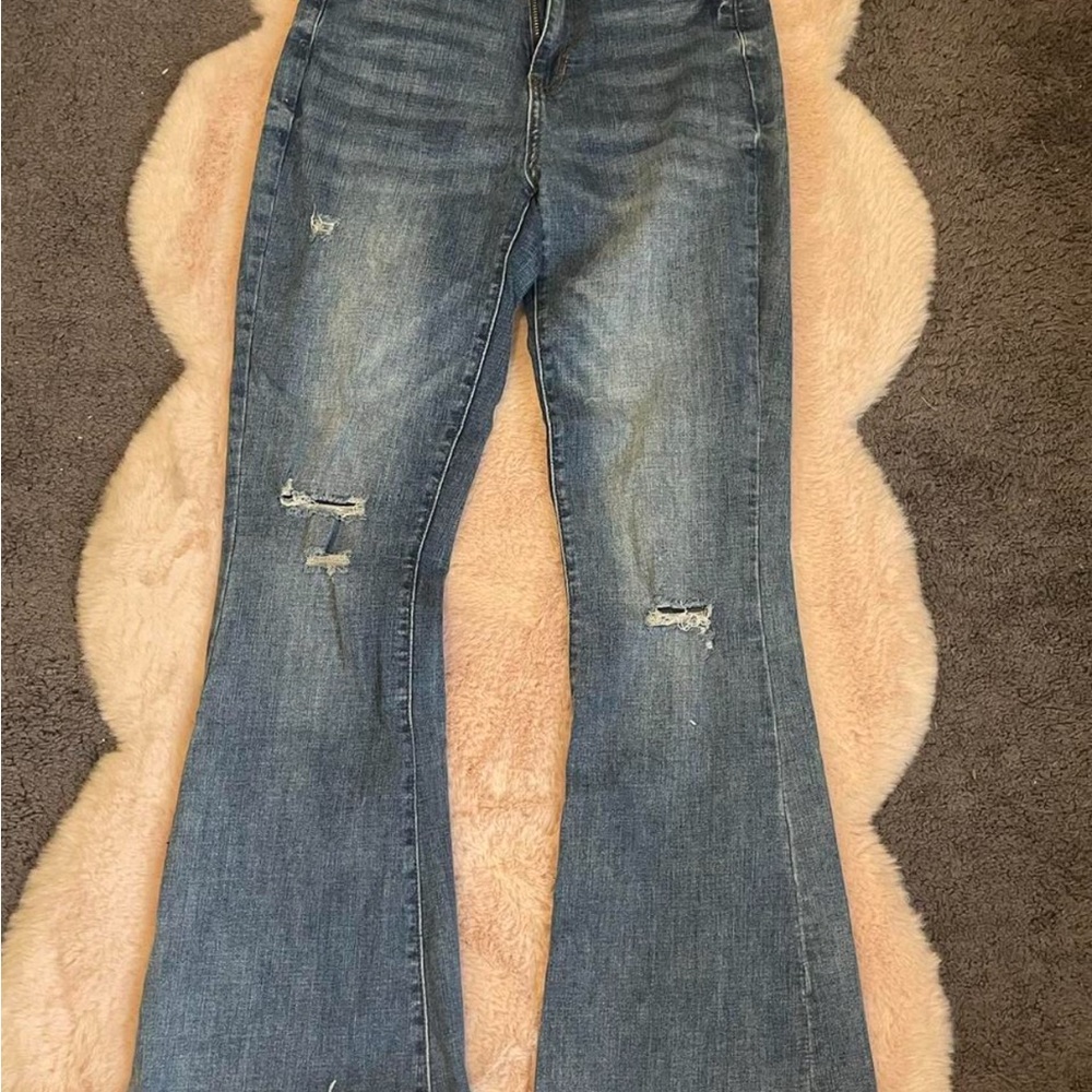 YMI Distressed Blue Flare Jeans